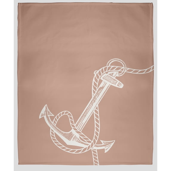 Simply Daisy Anchored Fleece Throw Blanket, Mauve, Oversized Throw
