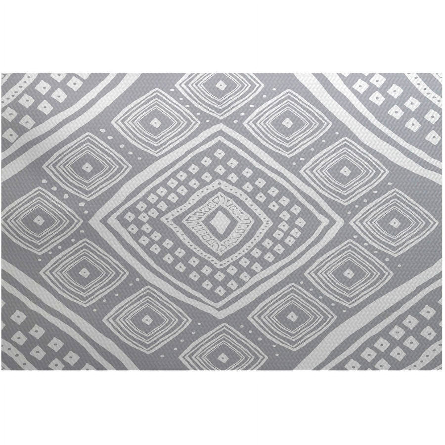Blue and White Floral Square Outdoor Pillow, 16"