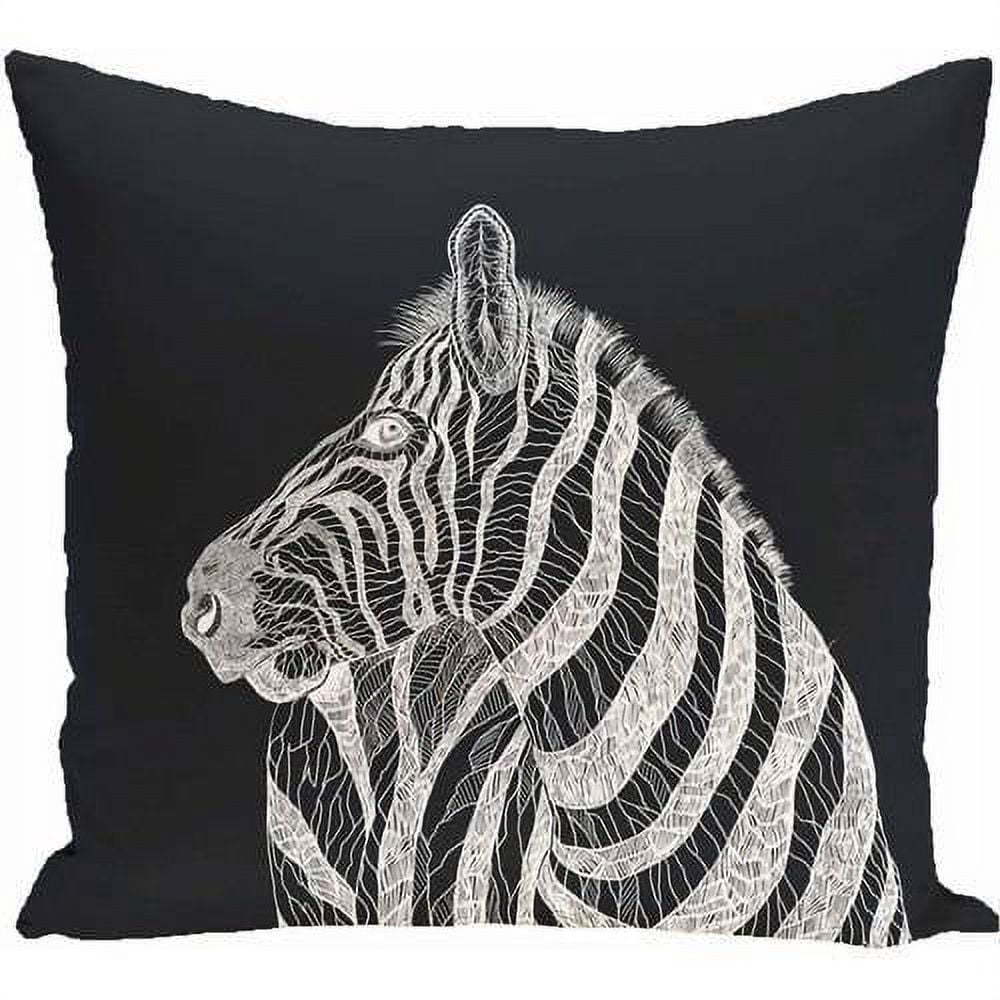 Simply Daisy Animal Print Decorative Pillow, 16" x 16", Black