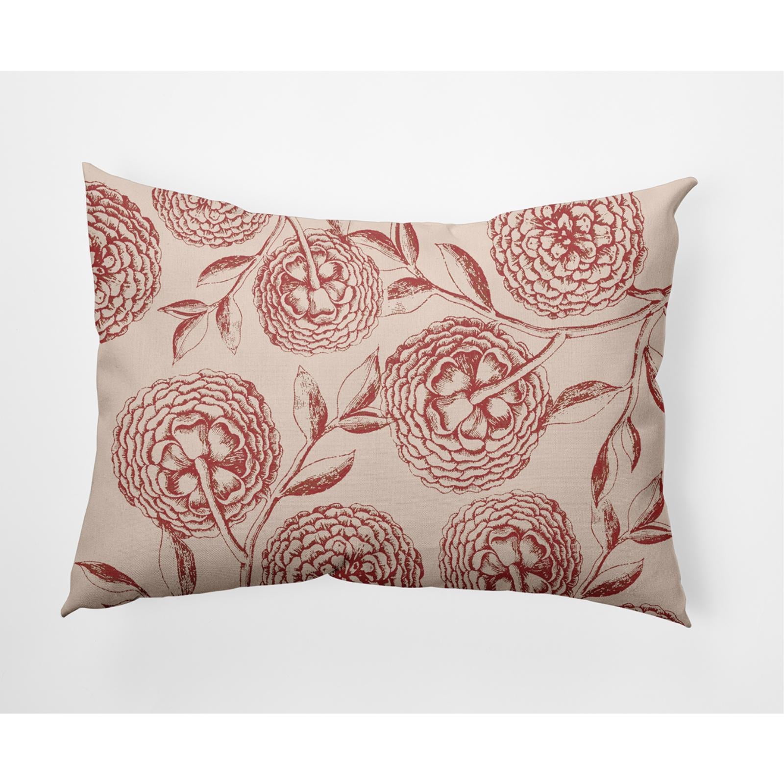 14" x 20" Simply Daisy Antique Flowers Indoor/Outdoor Lumbar Throw Pillow