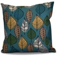 thumbnail image 1 of 16" x 16" Simply Daisy Autumn Leaves Fall Polyester Indoor/Outdoor Pillow, Teal Qty 1, 1 of 2