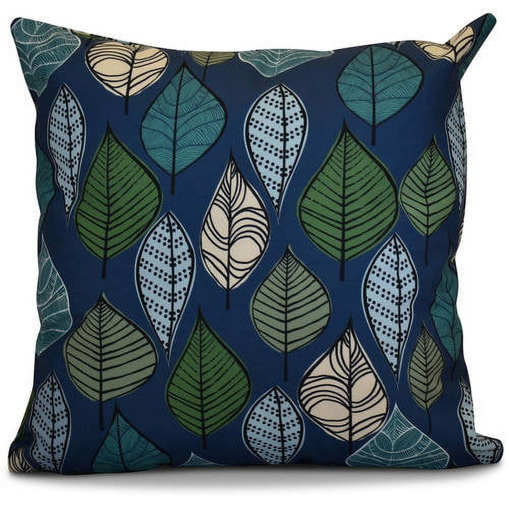 16" x 16" Simply Daisy Autumn Leaves Fall Polyester Indoor/Outdoor Pillow, Navy Qty 1