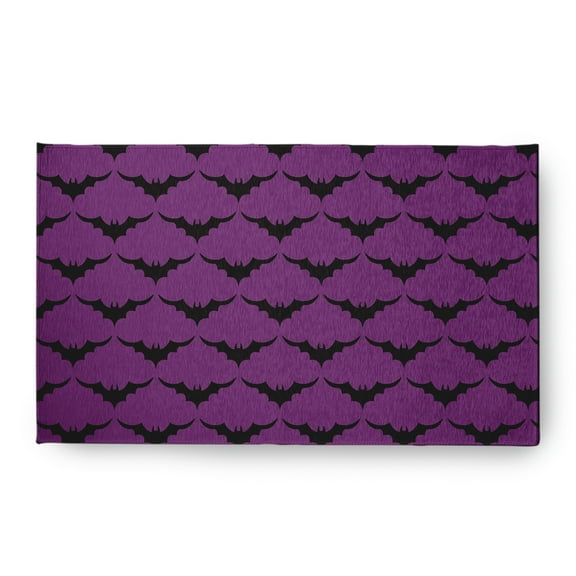 Simply Daisy Bat Colony Amethyst Halloween Chenille Area Rug, 18" x 30"