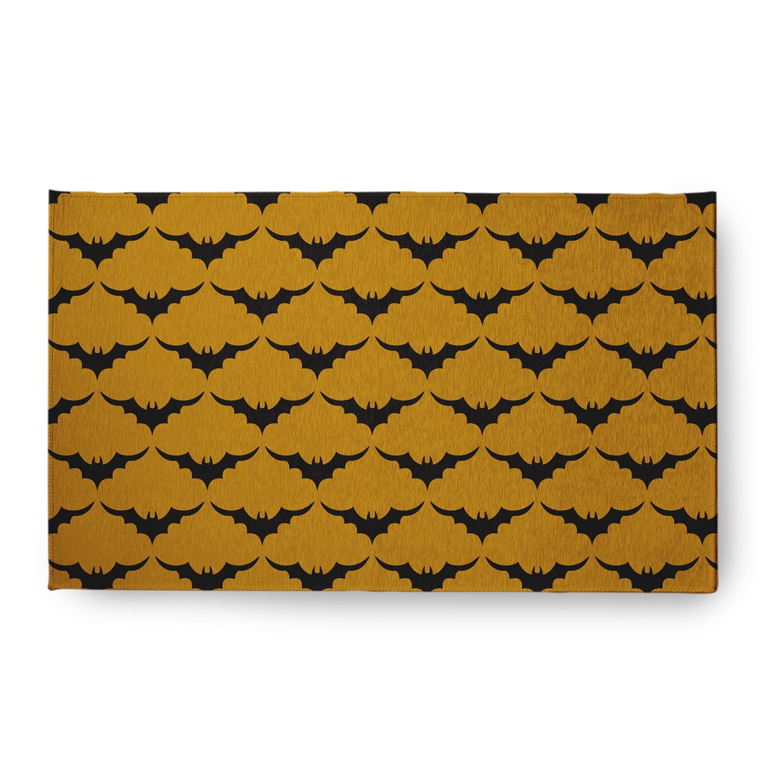 Simply Daisy Bat Colony Autumn Gold Halloween Chenille Area Rug, 18" x 30"