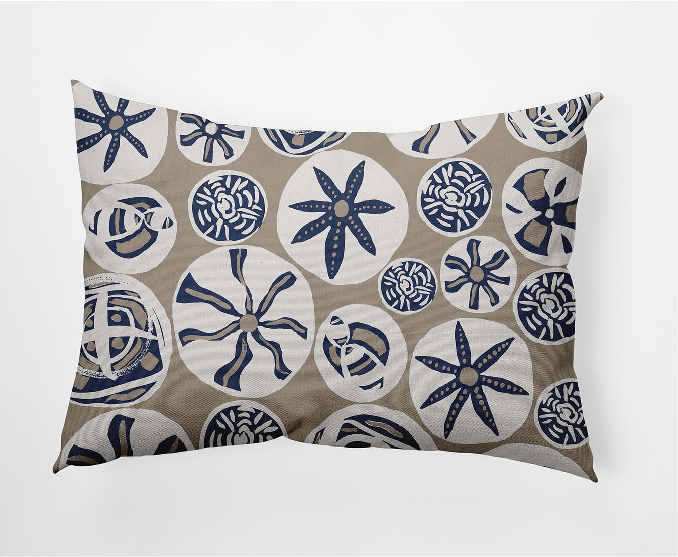 Simply Daisy Bay Treasure Outdoor Pillow, Brown/Blue/White, 14 in x 20 in