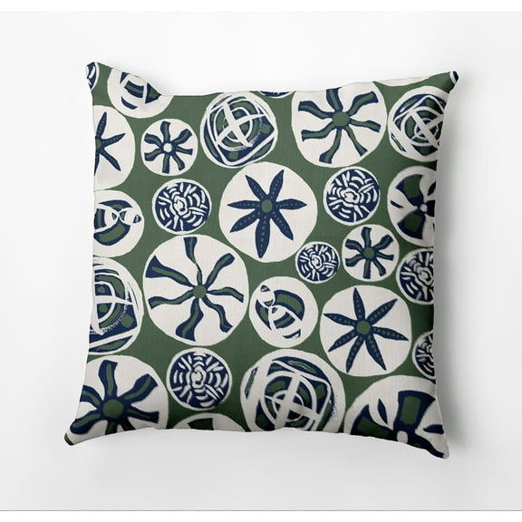 Simply Daisy Bay Treasure Outdoor Pillow, Green, 16 in x 16 in