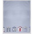 thumbnail image 1 of Simply Daisy Beach Huts Fleece Throw Blanket, Blue, Small Throw, 1 of 4