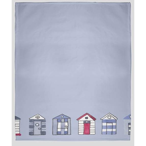 Simply Daisy Beach Huts Fleece Throw Blanket, Blue, Small Throw