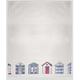 thumbnail image 1 of Simply Daisy Beach Huts Fleece Throw Blanket, Ivory, Standard Throw, 1 of 4