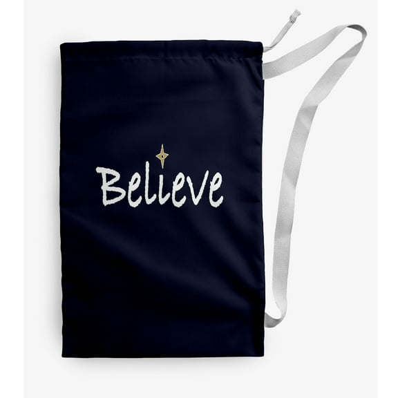 Simply Daisy Believe 28 x 36 in Navy Laundry Bag