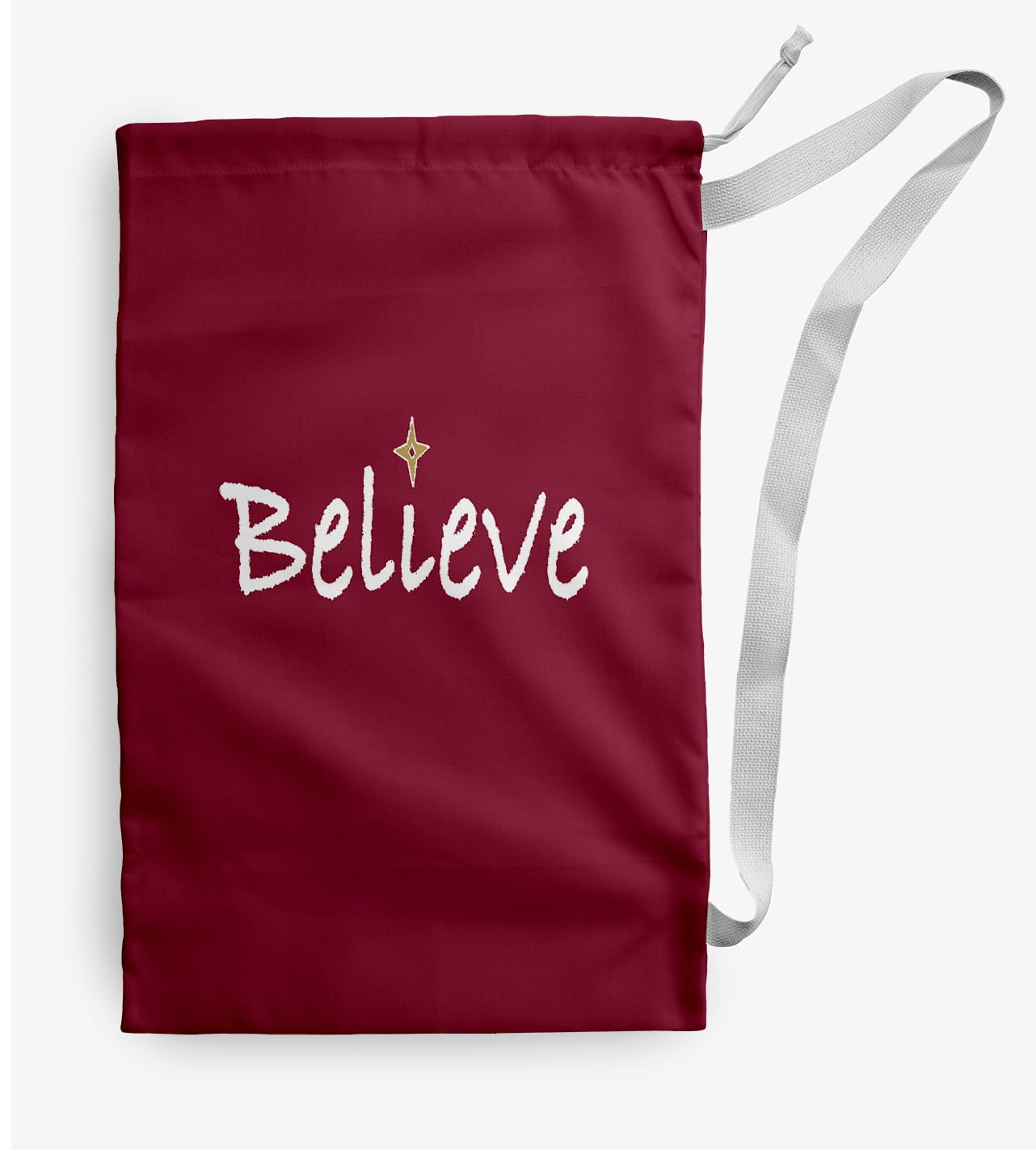 Simply Daisy Believe 28 x 36 in Red Laundry Bag