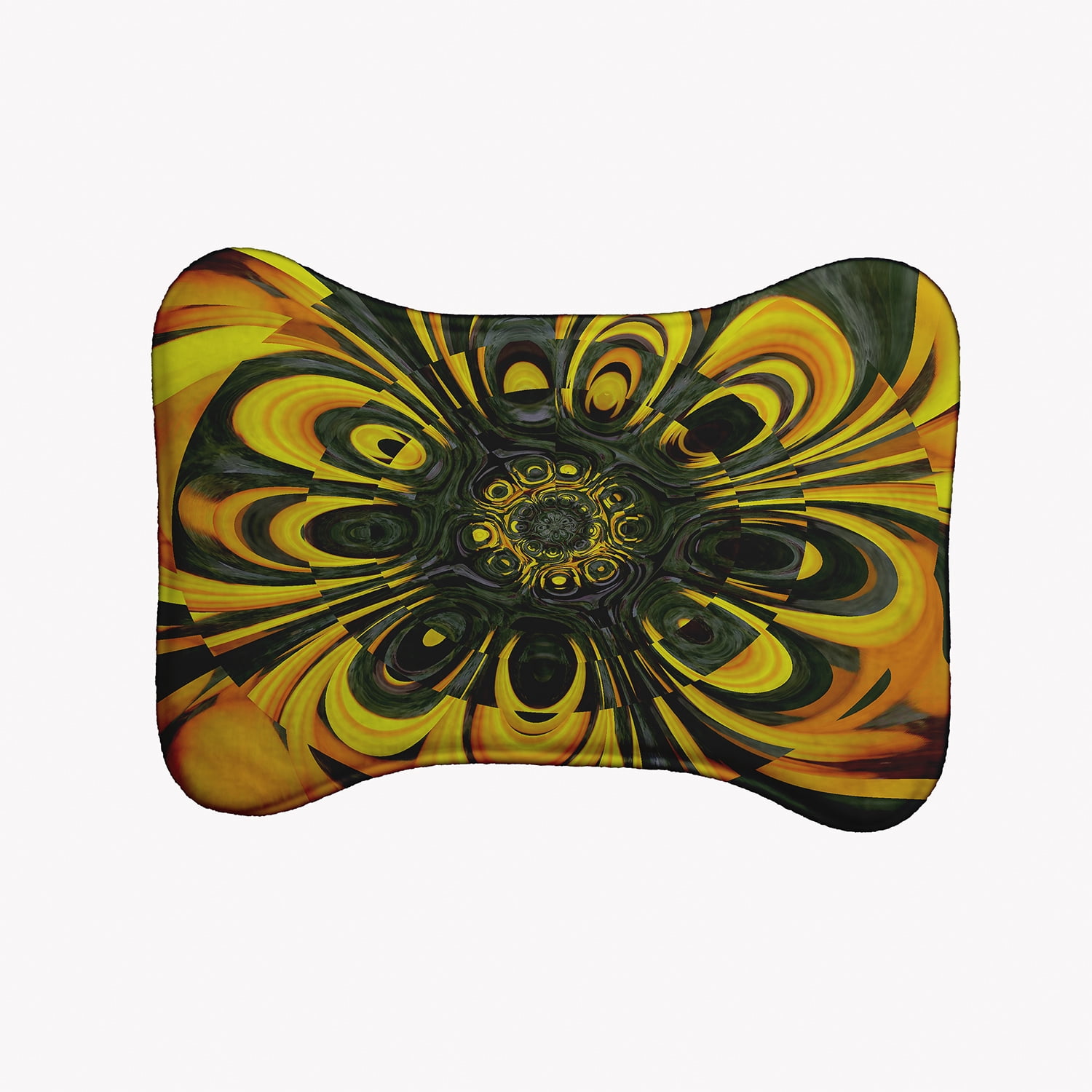 Simply Daisy Big Yellow Flower Bone Shape Pet Feeding Mat for Dogs