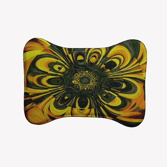 Simply Daisy Big Yellow Flower Bone Shape Pet Feeding Mat for Dogs