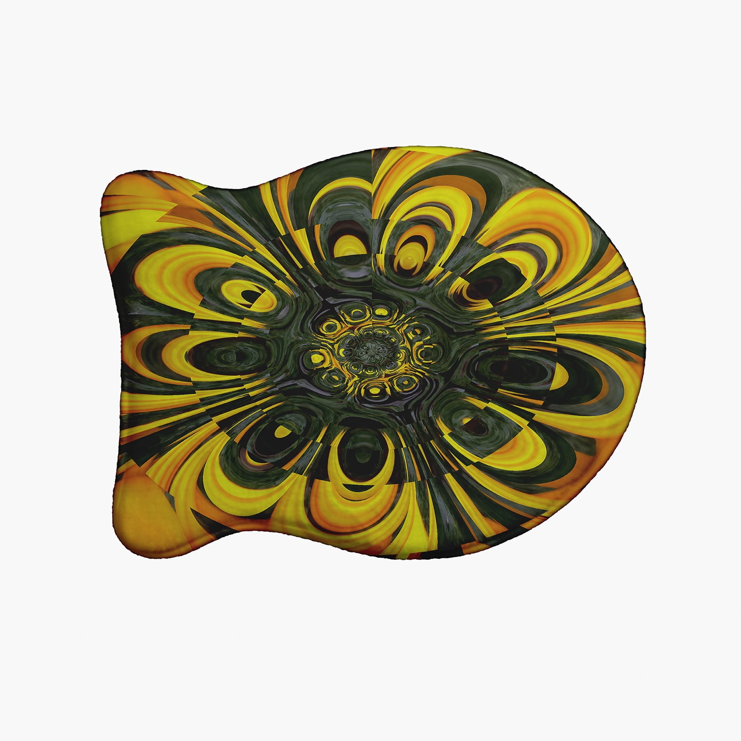 Simply Daisy Big Yellow Flower Fish Shape Pet Feeding Mat for Cats