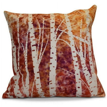 Simply Daisy Birch Trees Floral Print Outdoor Pillow