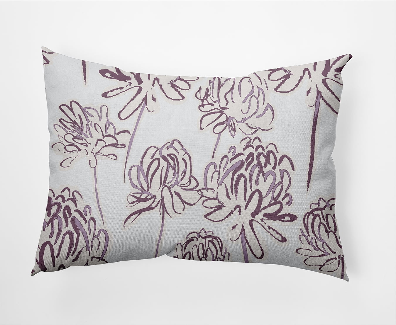Simply Daisy Blossom Bouquet Outdoor Pillow, Purple/White, 14 in x 20 in