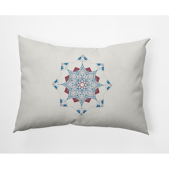 Simply Daisy Blue Colored Snowflake Star Winter Soft Spun Polyester Decorative Throw Pillow, 14" x 20"