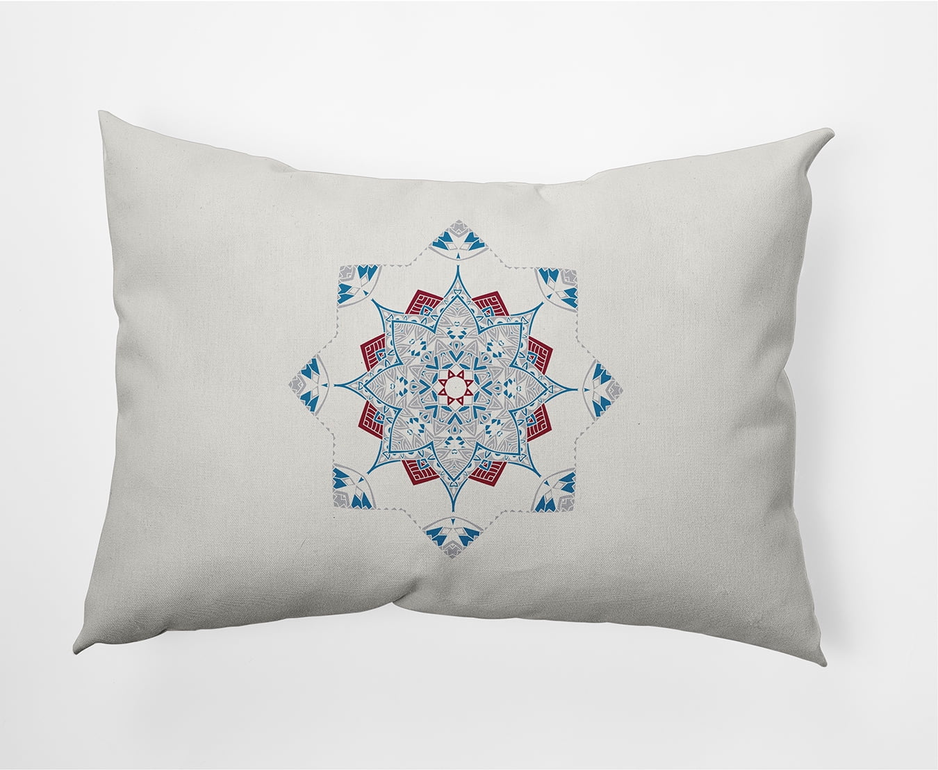 Simply Daisy Blue Colored Snowflake Star Winter Soft Spun Polyester Indoor/Outdoor Throw Pillow, 14" x 20"