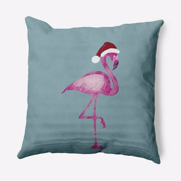 Simply Daisy Blue-Grey Colored Snow Bird Christmas Soft Spun Polyester Decorative Throw Pillow, 16" x 16"