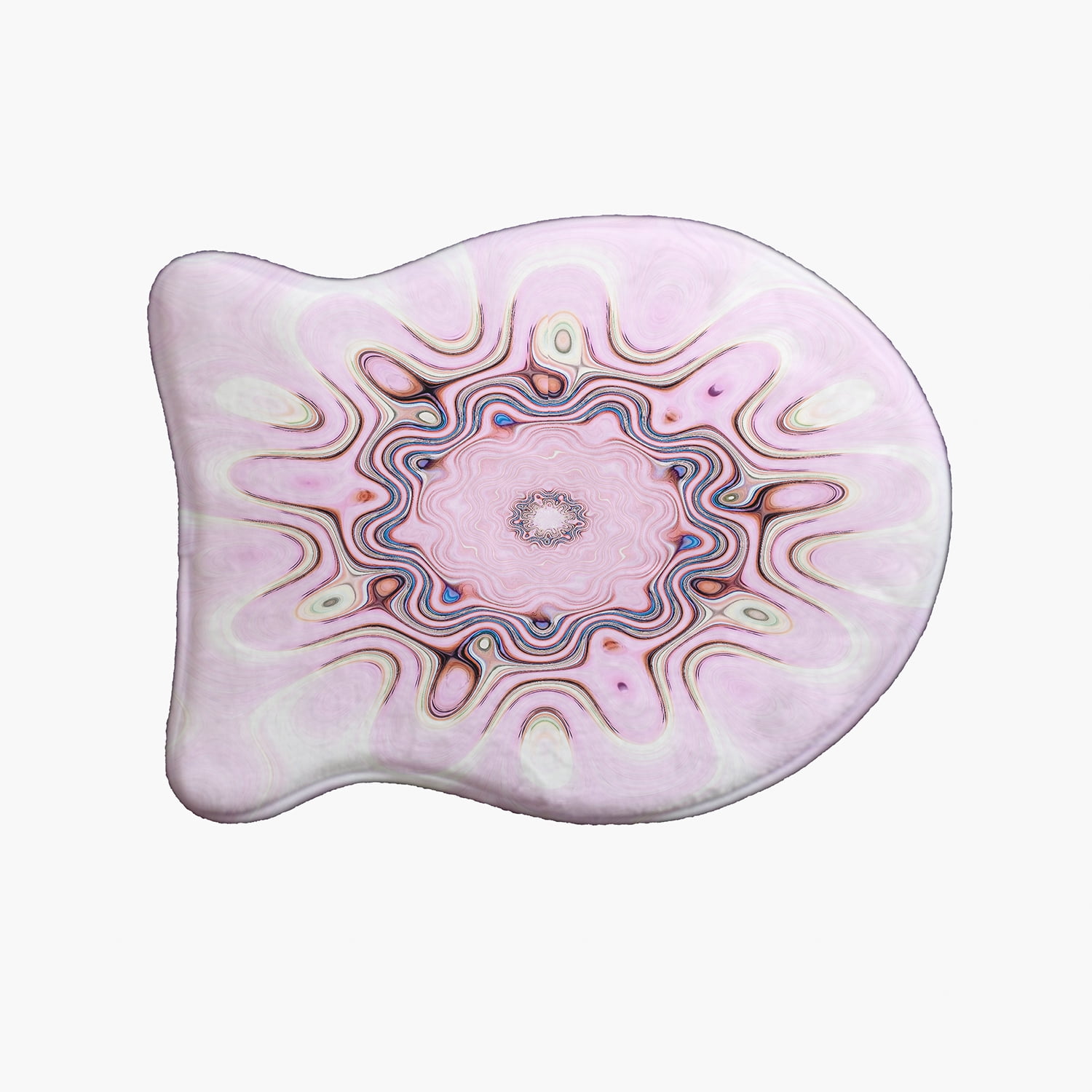 Simply Daisy Blush Flower Fish Shape Pet Feeding Mat for Cats