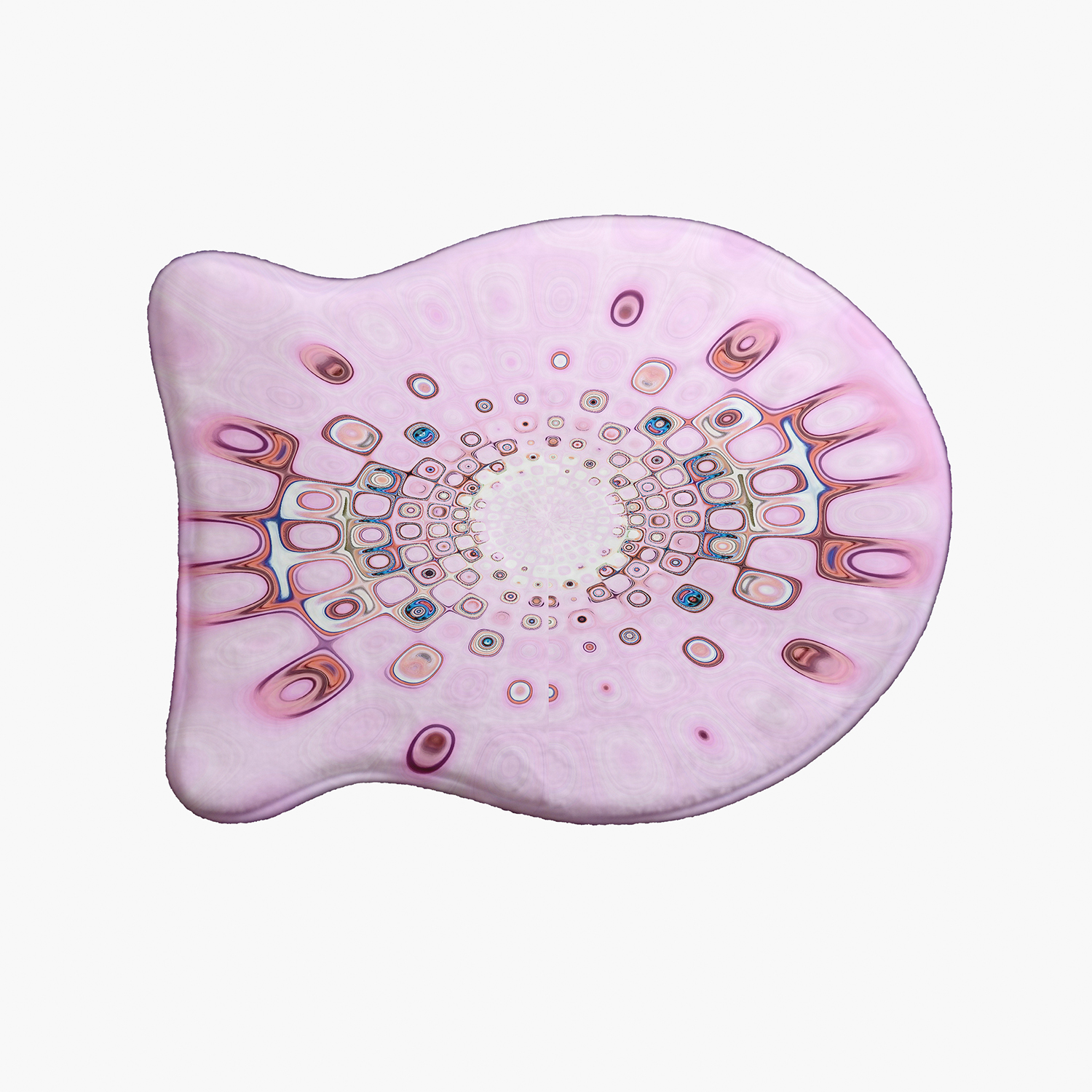 Simply Daisy Blush Puddle Fish Shape Pet Feeding Mat for Cats