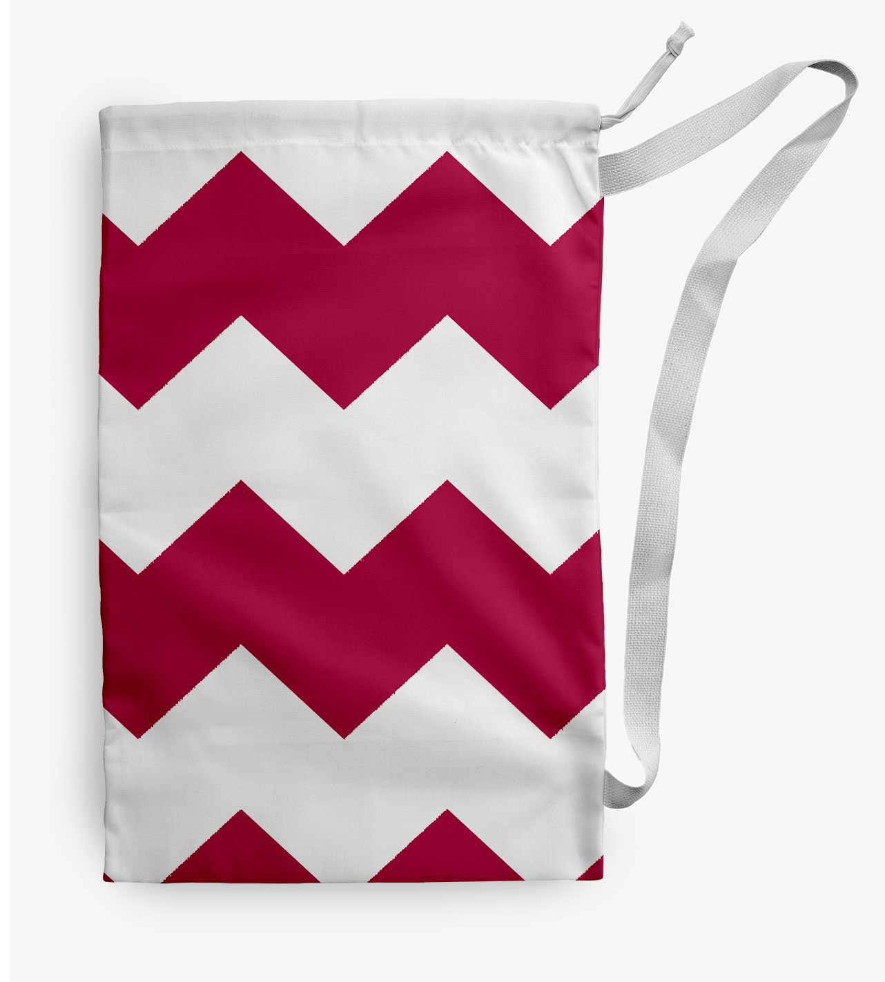 Simply Daisy Bold Chevron Stripe 28 x 36 in Fuchsia Laundry Bag