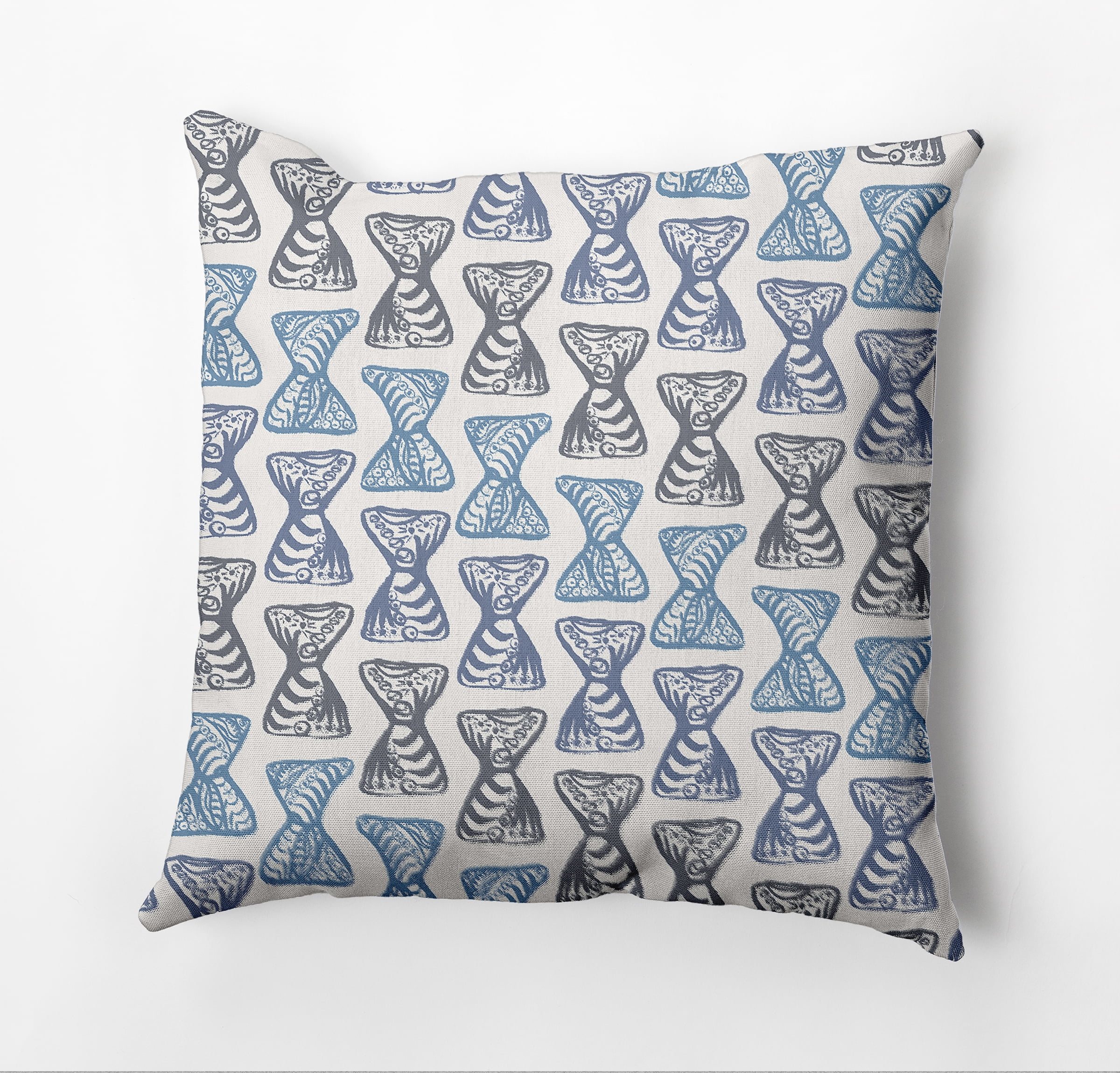 Simply Daisy Bongo Beats Outdoor Pillow, Blue/White, 20 in x 20 in