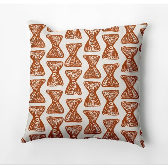 Simply Daisy Bongo Rhythm Outdoor Pillow, Orange, 16 in x 16 in