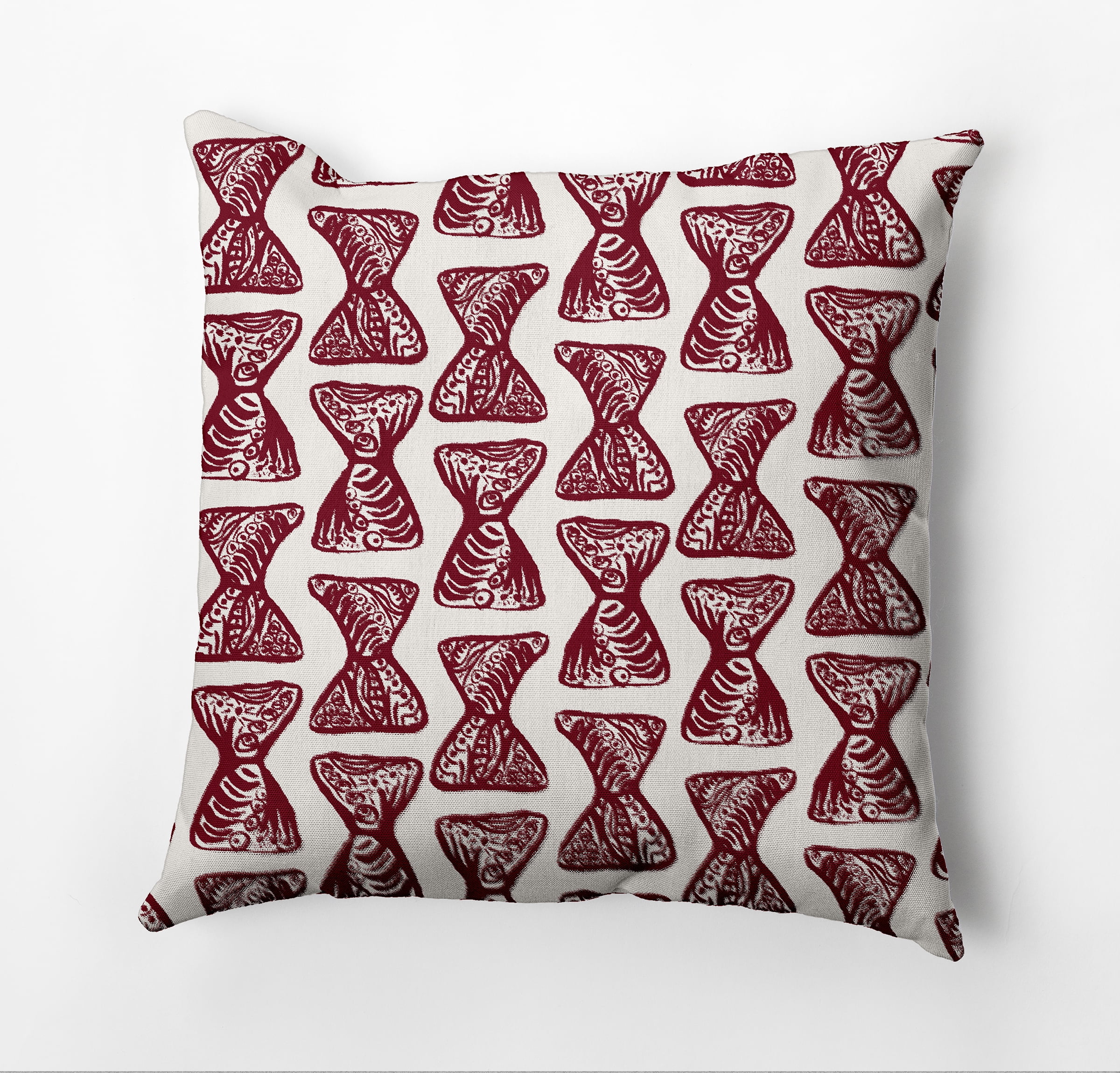 Simply Daisy Bongo Rhythm Outdoor Pillow, Red/White, 14 in x 20 in
