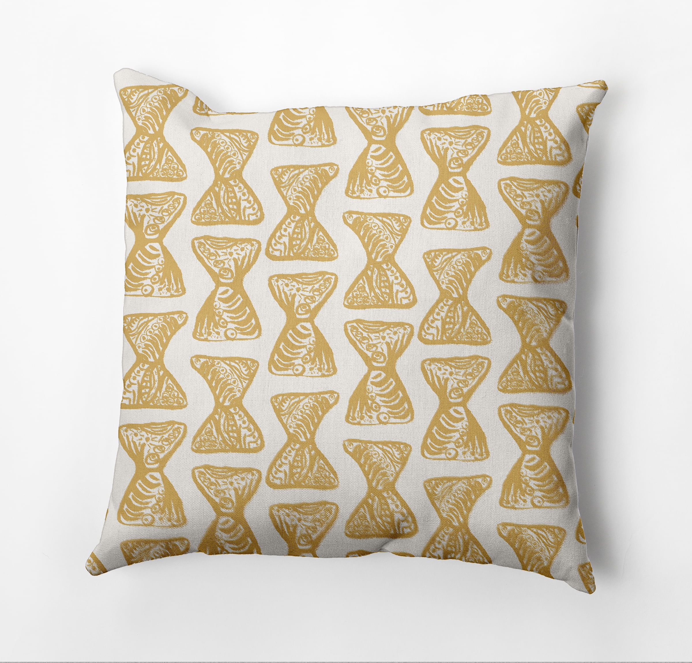 Simply Daisy Bongo Rhythm Outdoor Pillow, Yellow/White, 16 in x 16 in