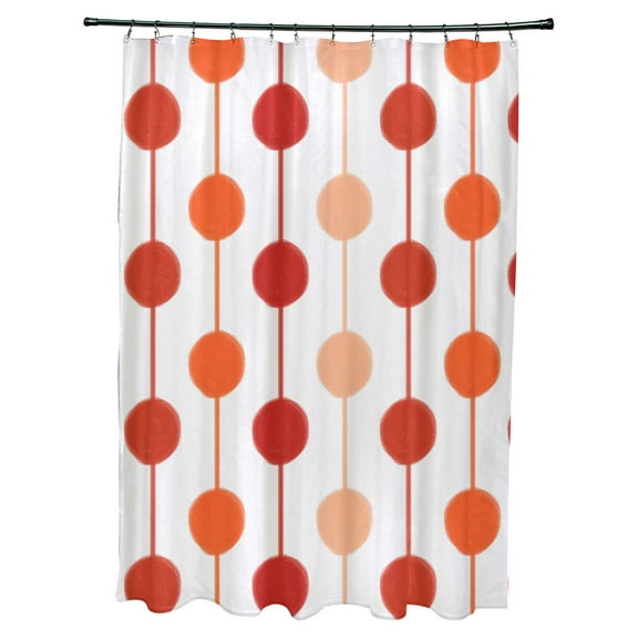 Simply Daisy Brady Beads Polyester Polyester Shower Curtain, Orange
