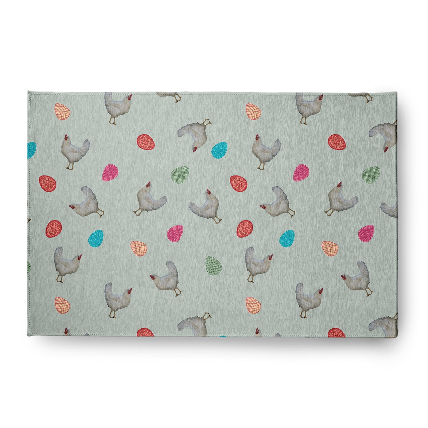 Simply Daisy Breezeway Green Chickens and Eggs Easter Area Rug, 4' x 6'