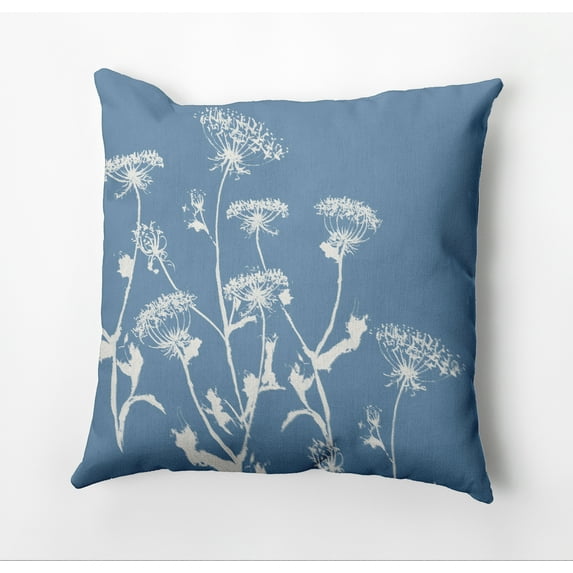 Simply Daisy Breezy Wildflower Outdoor Pillow, Blue/White, 20 in x 20 in