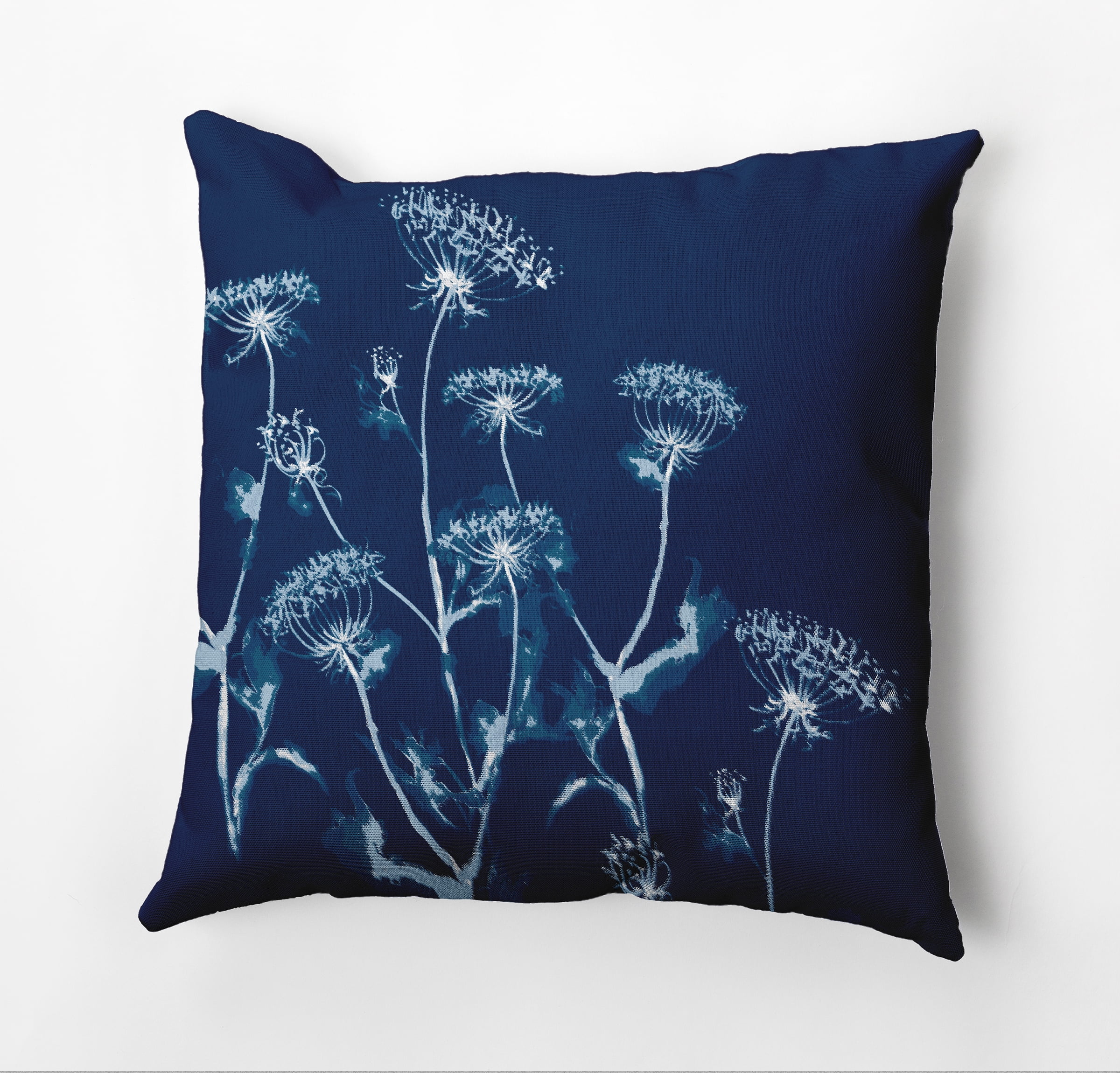 Simply Daisy Breezy Wildflower Outdoor Pillow, Dark Blue, 16 in x 16 in