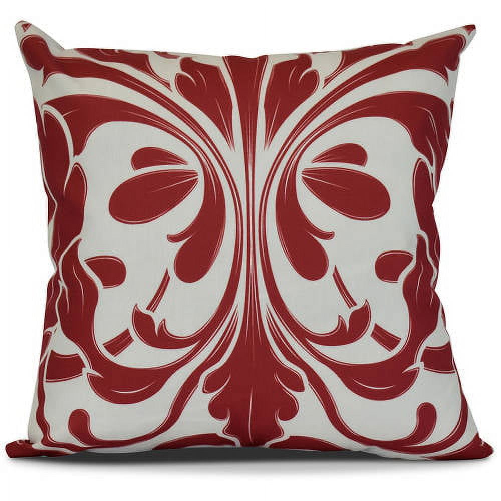 Gray and White Cotton Tropical Resort Square Pillow