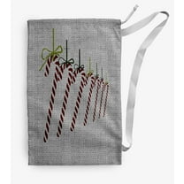 Simply Daisy Candy Canes 18 x 29 in Grey Laundry Bag