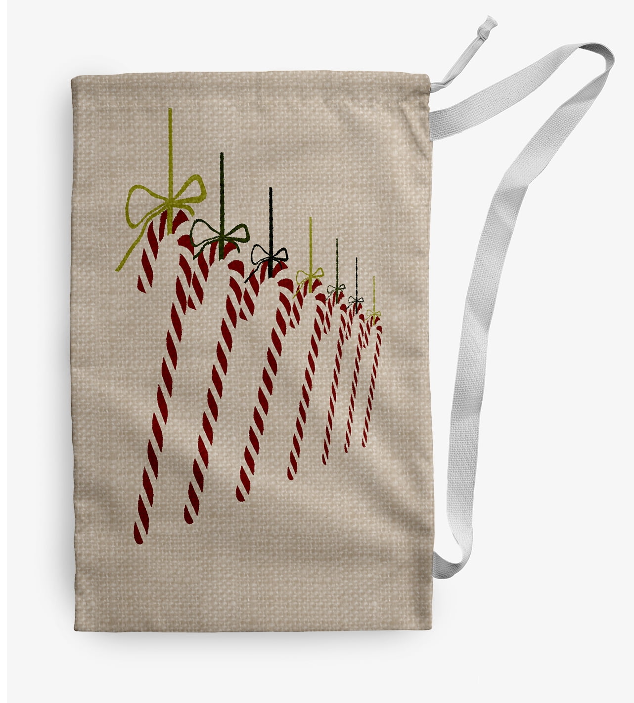 Simply Daisy Candy Canes 28 x 36 in Brown Laundry Bag