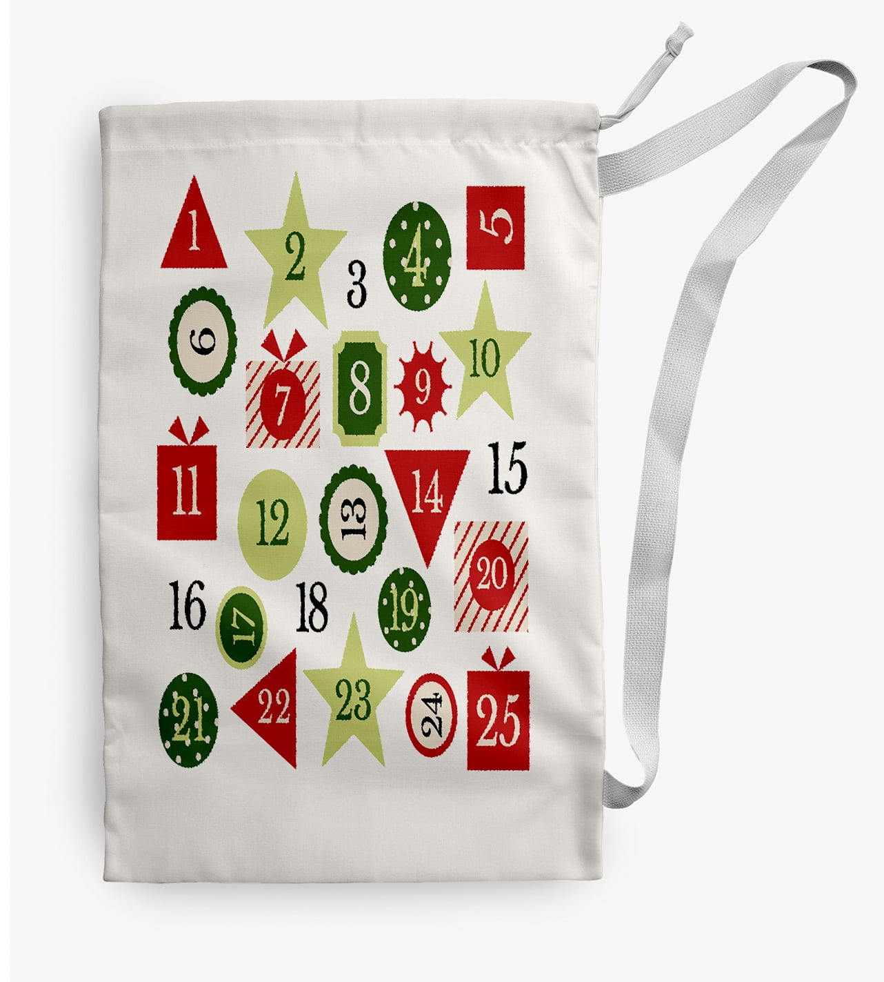 Simply Daisy Canvas Advent Calendar 28 x 36 in Green Laundry Bag
