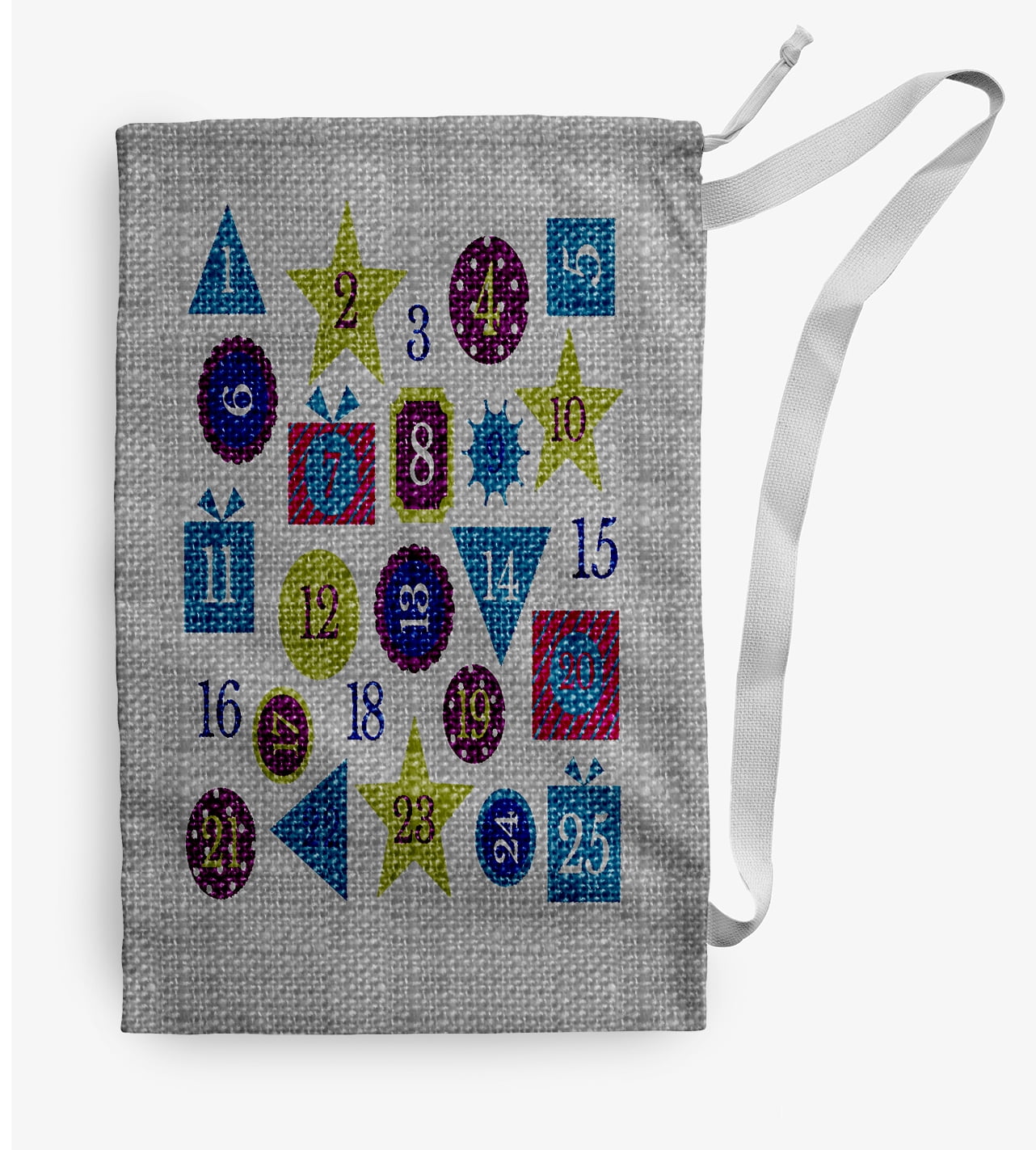 Simply Daisy Canvas Advent Calendar 28 x 36 inch Grey Laundry Bag