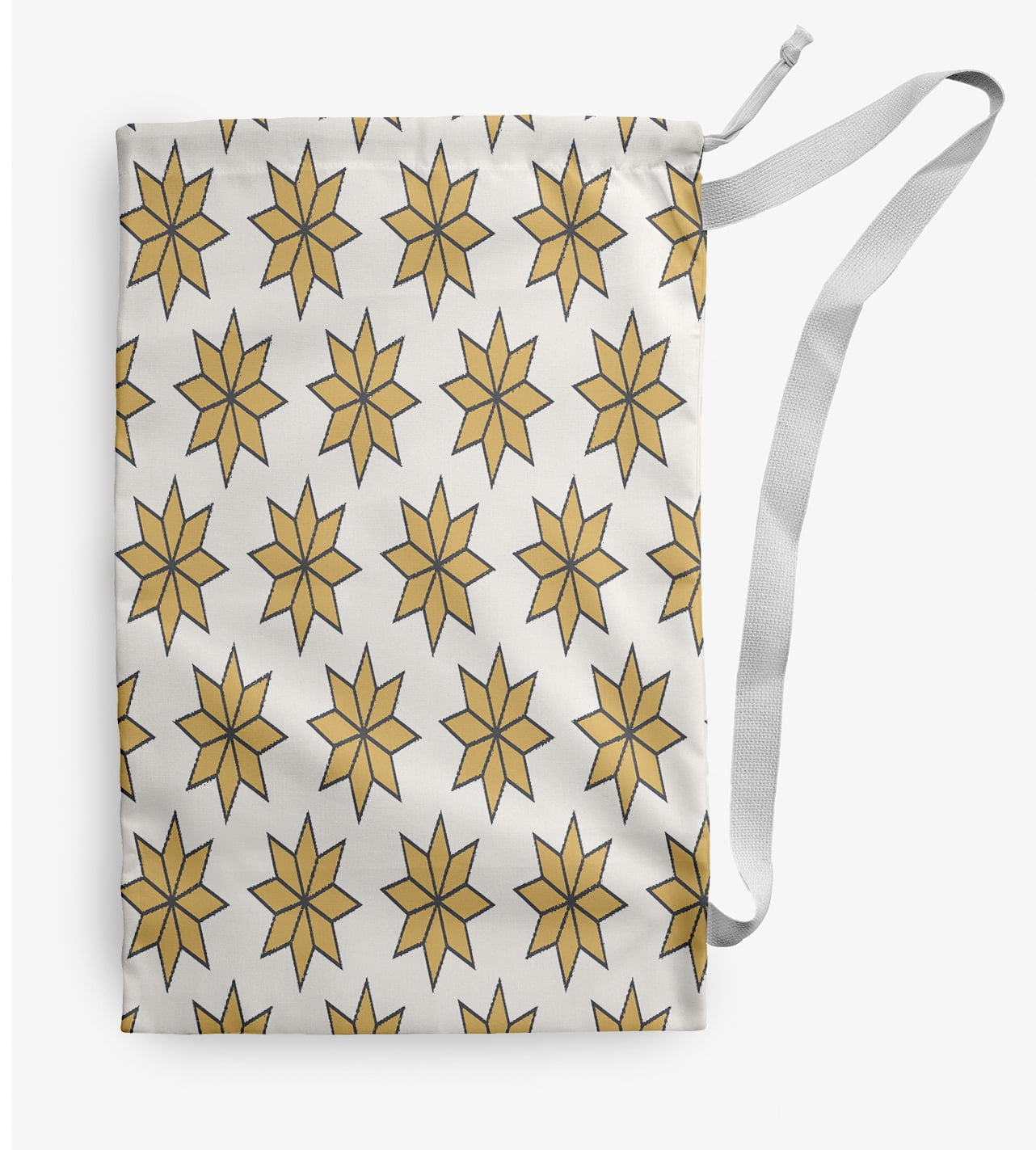 Simply Daisy Canvas Christmas Stars 18 x 29 in Yellow Laundry Bag