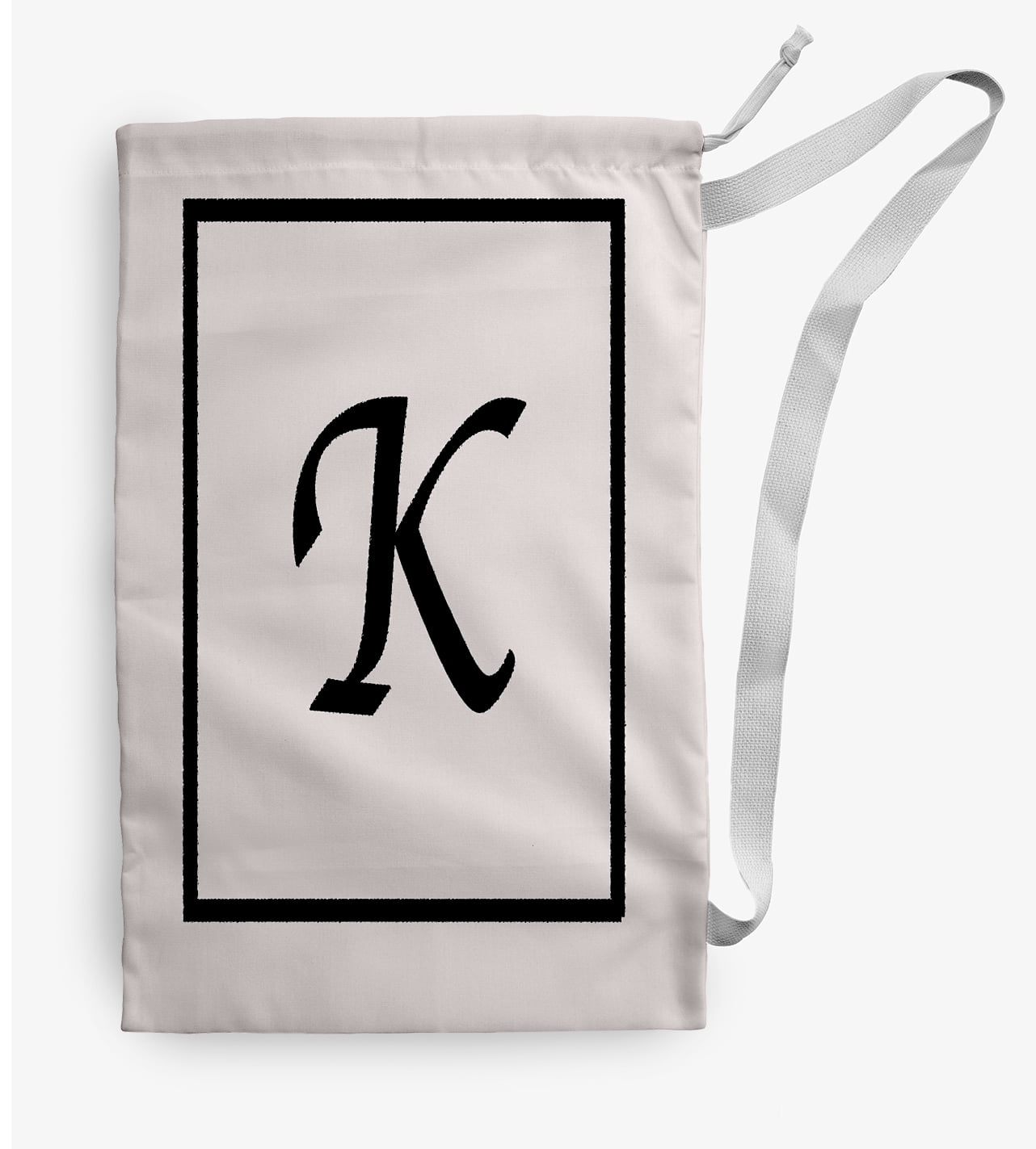 Simply Daisy Canvas Classic Monogram 18 x 29 in K Laundry Bag