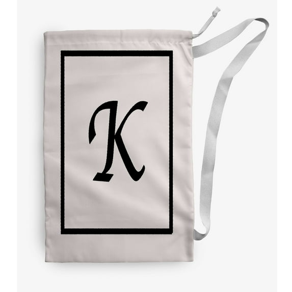 Simply Daisy Canvas Classic Monogram 18 x 29 in K Laundry Bag