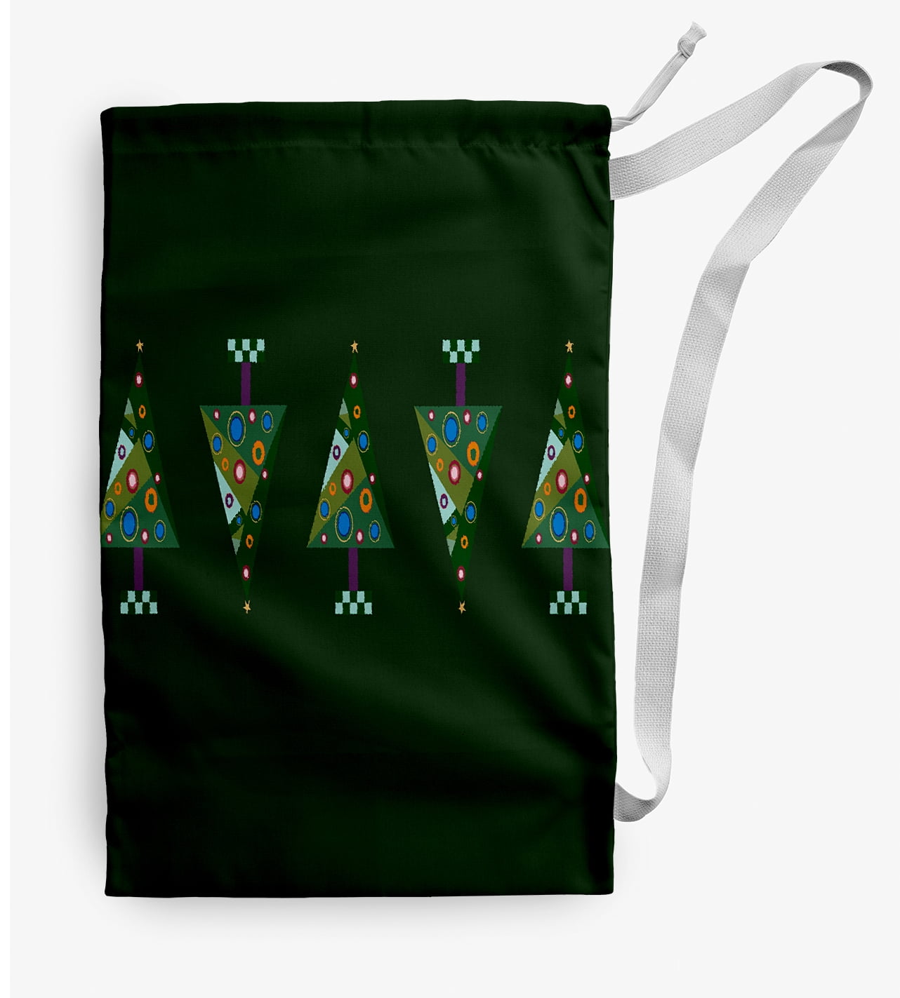 Simply Daisy Canvas Crazy Christmas 28 x 36 inch Green Laundry Bag