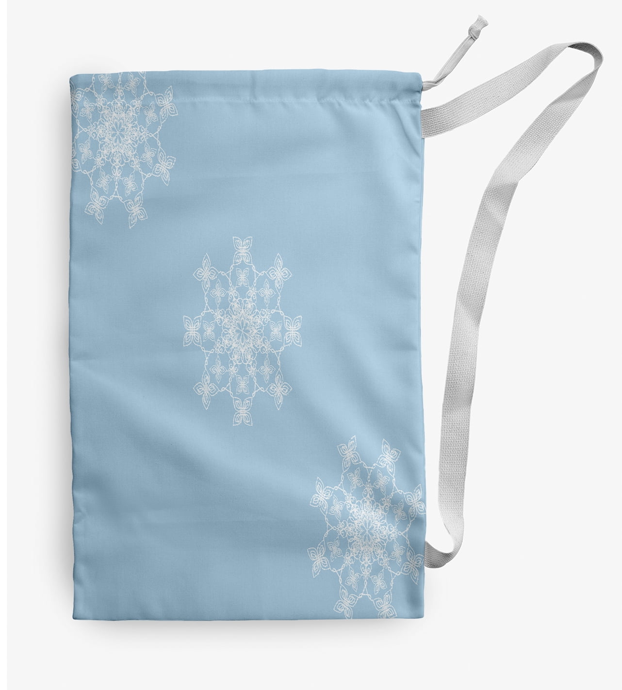 Simply Daisy Canvas Falling Snow 18 x 29 in Blue Laundry Bag