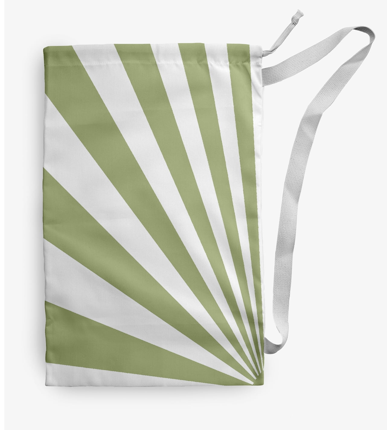 Simply Daisy Canvas Fan Stripe 28 x 36 in Green Laundry Bag
