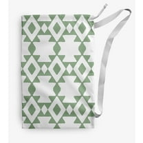 Simply Daisy Canvas Geometric 18 x 29 in Green Laundry Bag