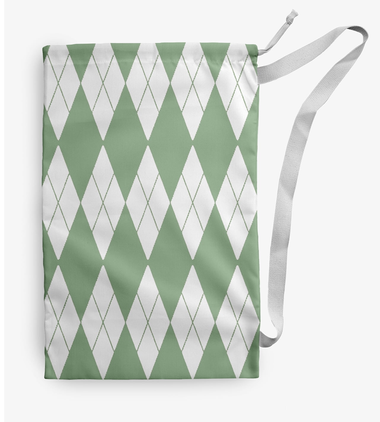 Simply Daisy Canvas Geometric 18 x 29 in Green Laundry Bag