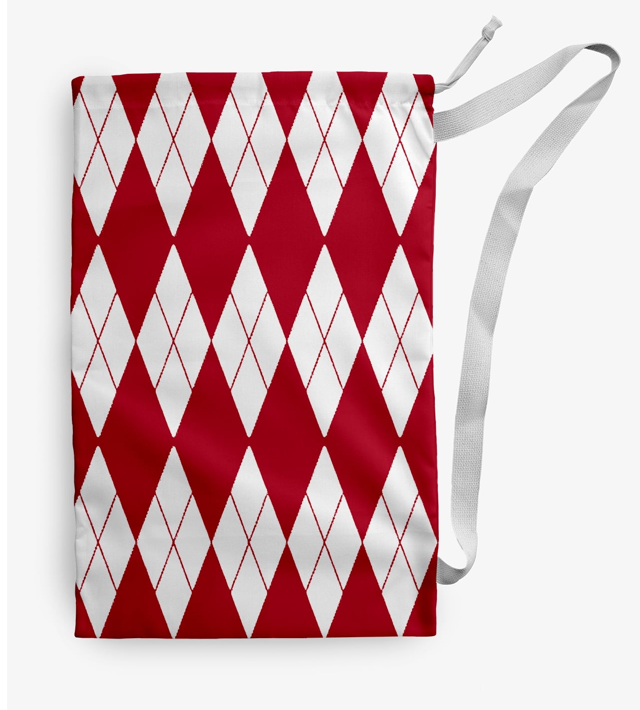 Simply Daisy Canvas Geometric 18 x 29 in Red Laundry Bag
