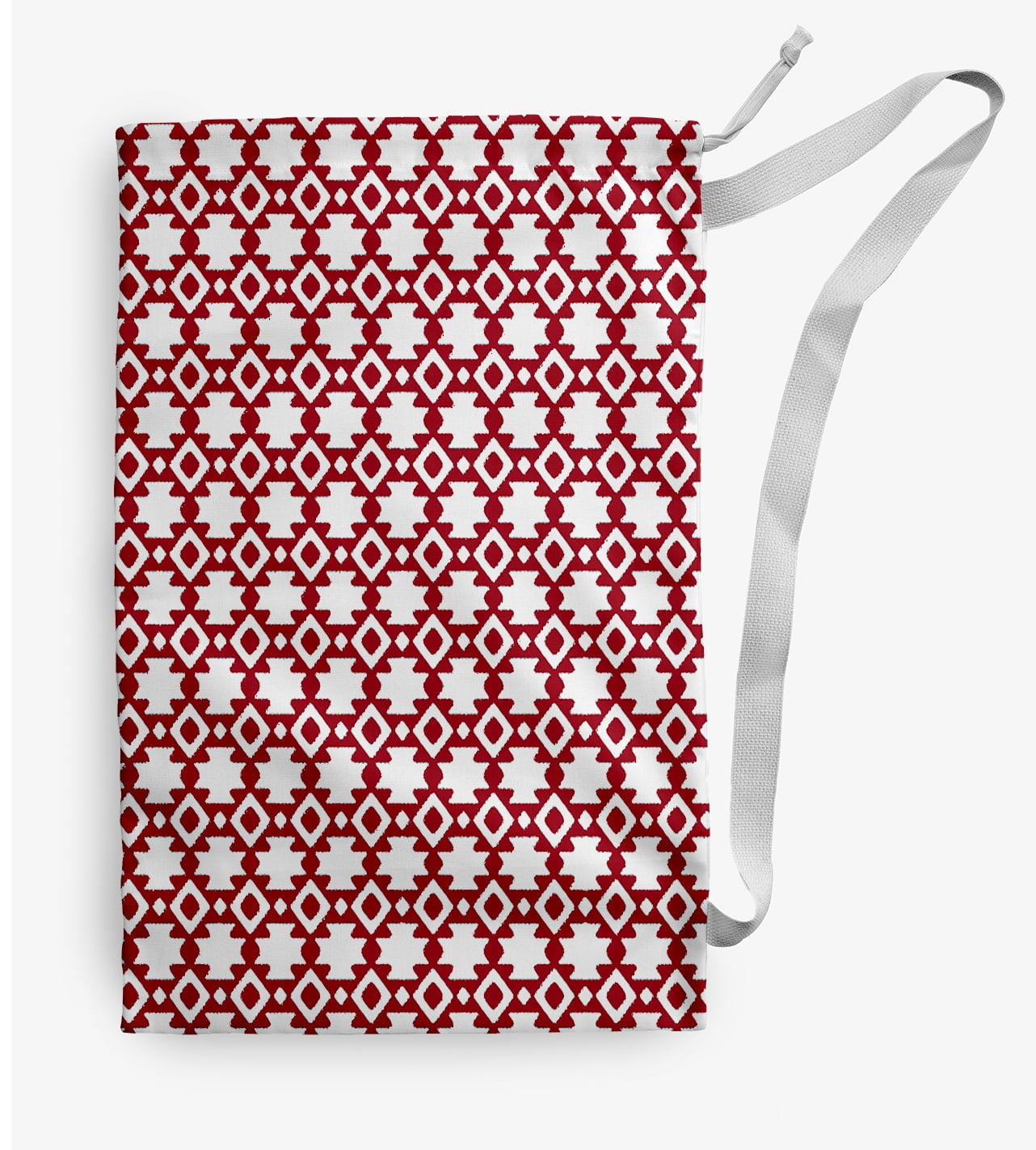 Simply Daisy Canvas Geometric 18 x 29 inch Red Laundry Bag