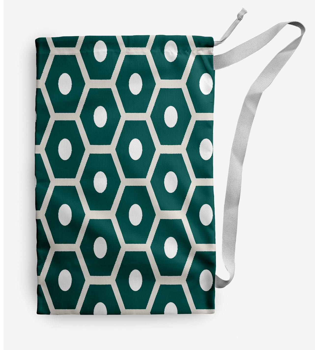 Simply Daisy Canvas Geometric 28 x 36 in Teal Laundry Bag